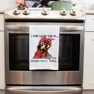 Farmhouse Chicken Handmade Kitchen Tea Towels Decorative House Warming Gift